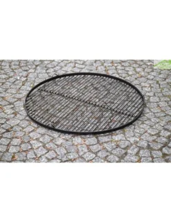 FARM COOK - Grille ronde à suspendre pour brasero en acier-ø 60cm-acier noir sablé---acier noir sablé