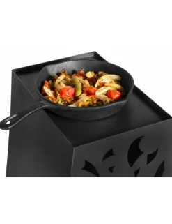FARM COOK - Poêle en fonte pour braséro ou cheminée extérieure-noir-ø: 30 cm-noir--