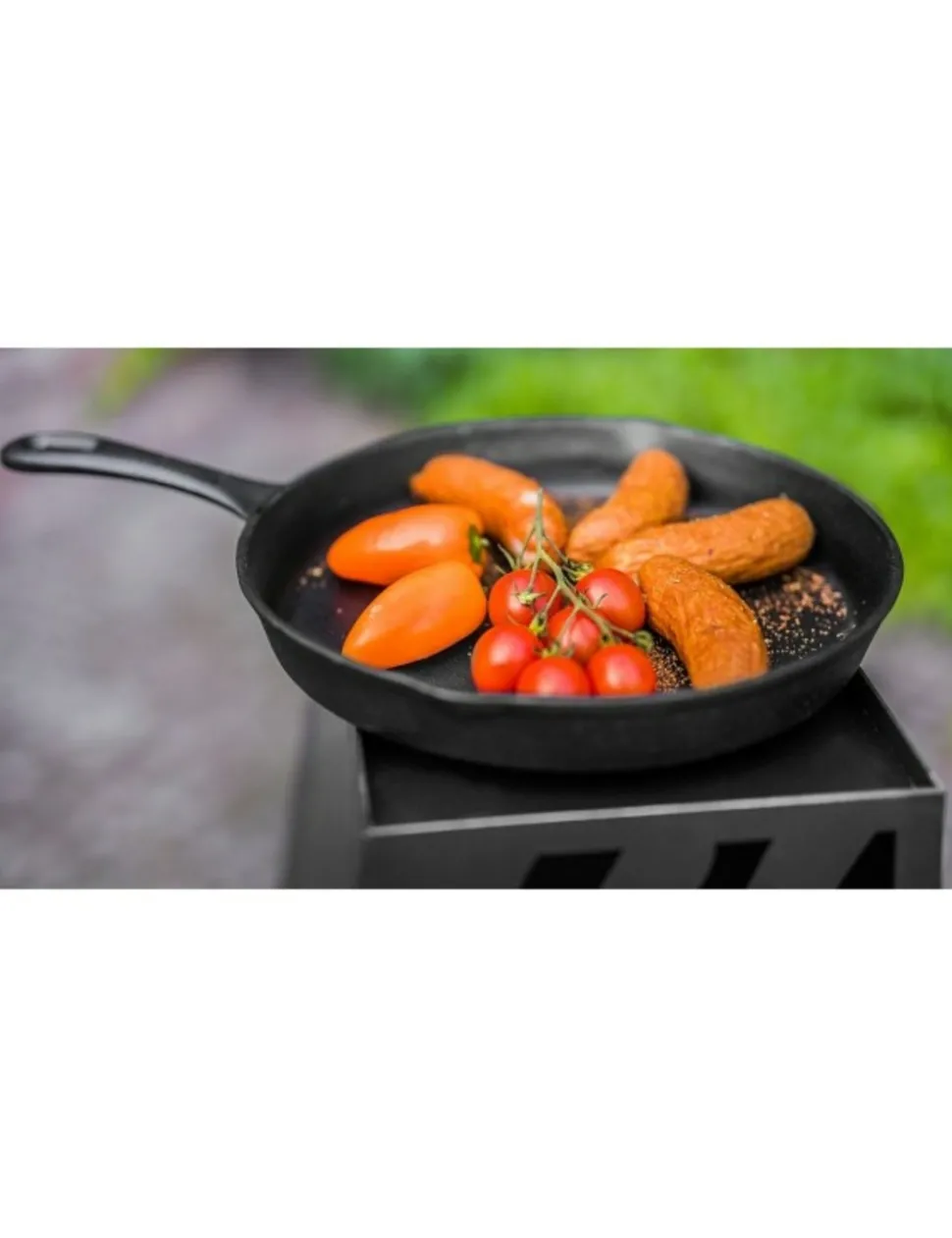 FARM COOK - Poêle en fonte pour braséro ou cheminée extérieure-noir-ø: 30 cm-noir--