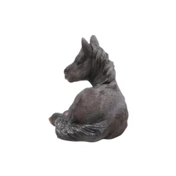FARMWOOD ANIMALS - Cheval noir couché en résine 34x22x22 cm