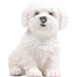 FARMWOOD ANIMALS - Chiot en résine bichon frisé 13x10x15 cm