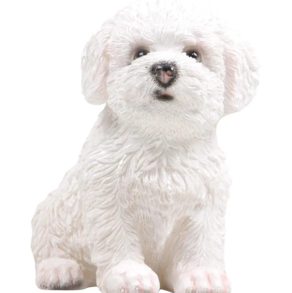 FARMWOOD ANIMALS - Chiot en résine bichon frisé 13x10x15 cm