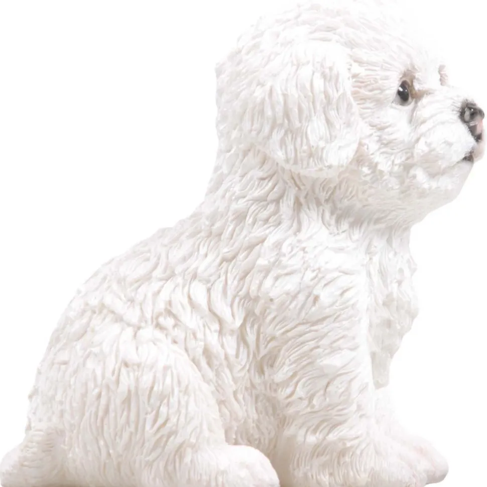 FARMWOOD ANIMALS - Chiot en résine bichon frisé 13x10x15 cm