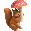 FARMWOOD ANIMALS - Ecureuil avec champignon en résine 15 x 11 x 21 cm