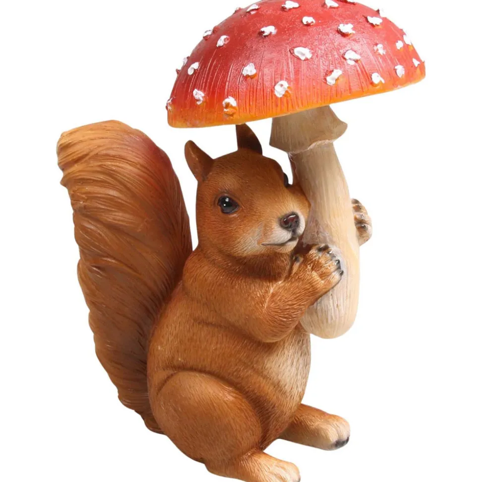FARMWOOD ANIMALS - Ecureuil avec champignon en résine 15 x 11 x 21 cm
