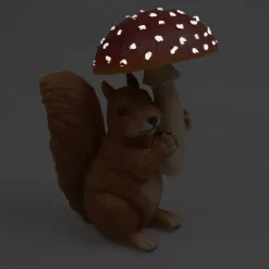FARMWOOD ANIMALS - Ecureuil avec champignon en résine 15 x 11 x 21 cm