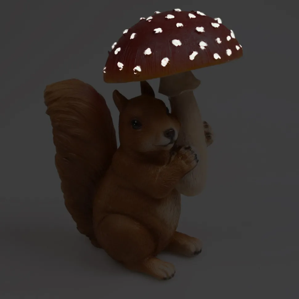 FARMWOOD ANIMALS - Ecureuil avec champignon en résine 15 x 11 x 21 cm