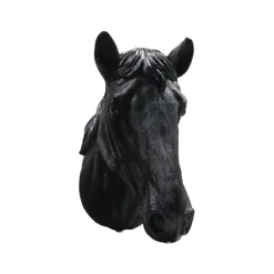 FARMWOOD ANIMALS - Tête de cheval noir en résine 24 x 34 x 48 cm
