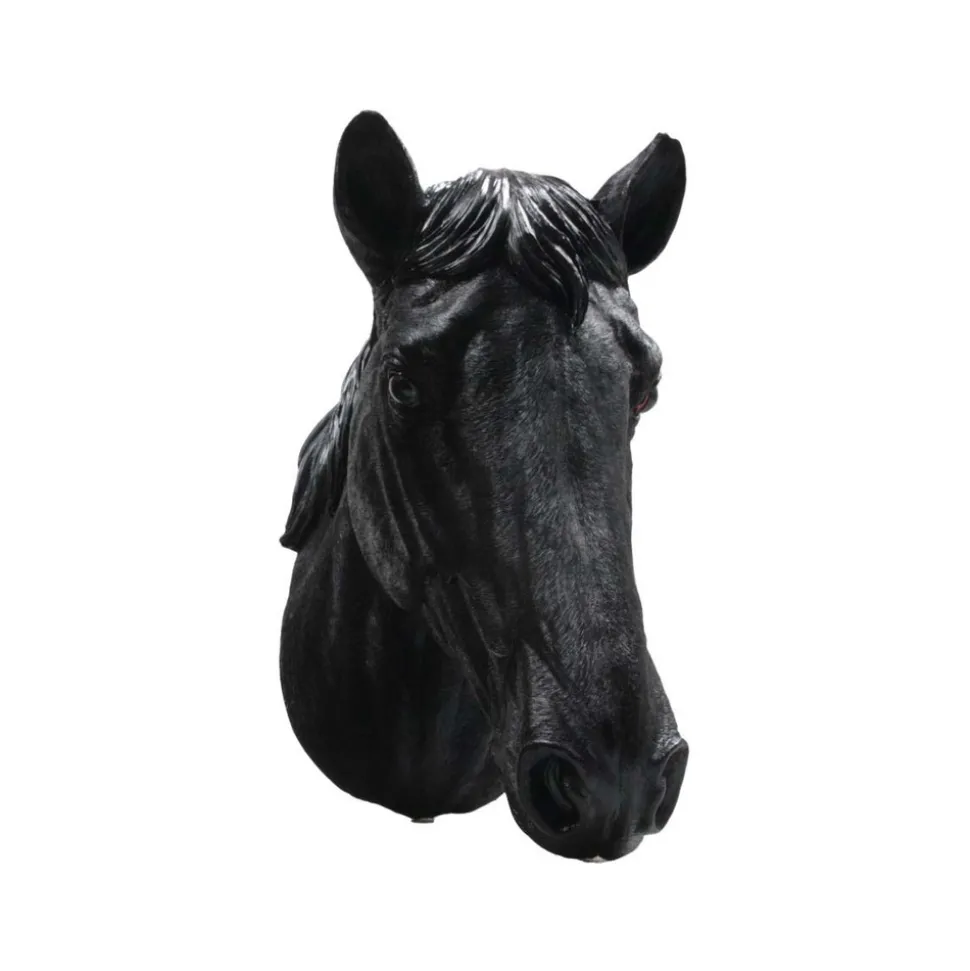 FARMWOOD ANIMALS - Tête de cheval noir en résine 24 x 34 x 48 cm