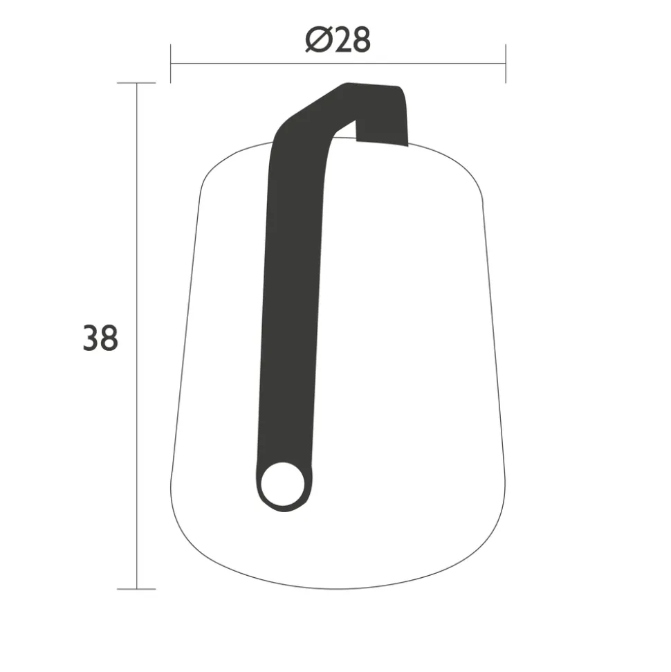 FERMOB - Lampe nomade Balad en plastique bleu acapulco - H.38xD.28 cm
