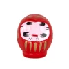 Figurine, Daruma en céramique rouge - L.4,5xl.4,5xH.5cm