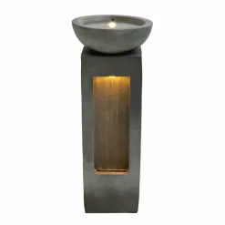 Fontaine de jardin serenity falls avec éclairage led blanc chaud & brosse à nettoyage