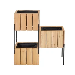 FOREST STYLE - 3 Bacs modulables en étagères Acanta en Mélèze - L.82,6xl.28,2xH.86 cm