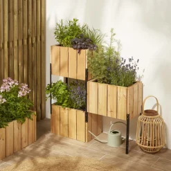 FOREST STYLE - 3 Bacs modulables en étagères Acanta en Mélèze - L.82,6xl.28,2xH.86 cm