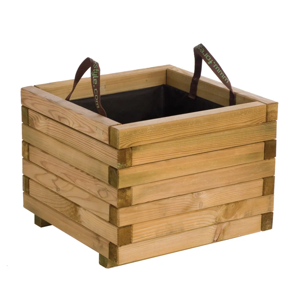 FOREST STYLE - Jardinière Baroque en Pin traité autoclave 3 - L.50xl.50xH.38 cm