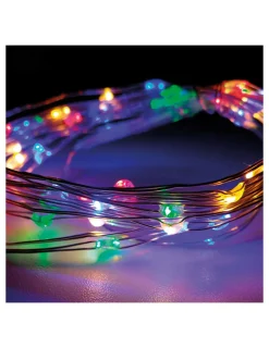 FSC - Guirlande à piles 40 leds multicouleur câble argenté 2,20m