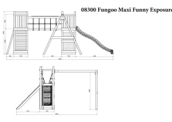 FUNGOO - Aire de jeu fungoo funny maxi exposure avec pont et toboggan