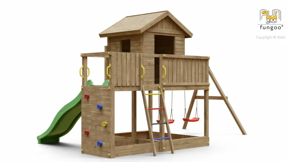 FUNGOO - Aire de jeux galaxy l avec balançoire double