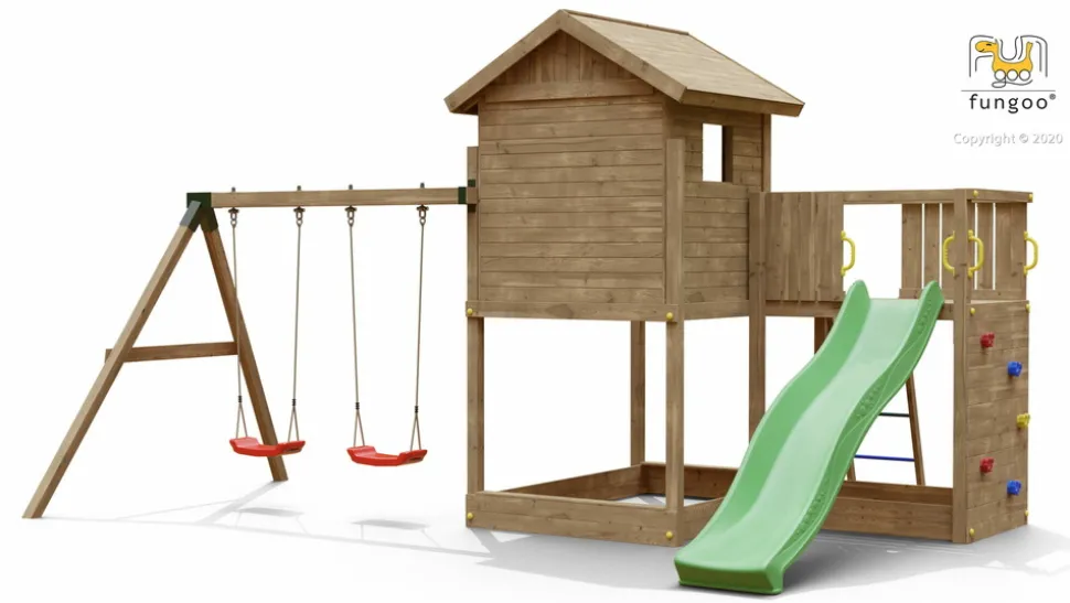 FUNGOO - Aire de jeux galaxy l avec balançoire double
