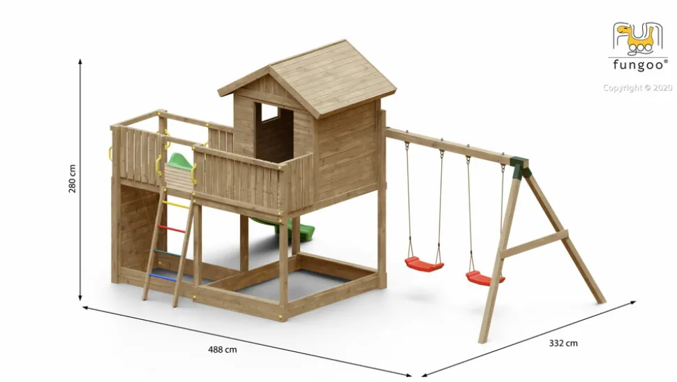 FUNGOO - Aire de jeux galaxy l avec balançoire double