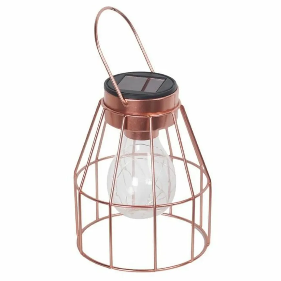 GALIX - Lampe de table solaire galix - metal finition cuivré - 7 led blanches - 0,042 w - 8 heures d'éclairage
