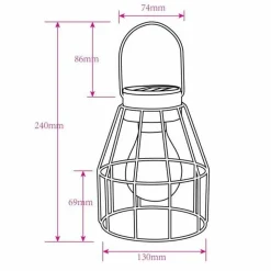 GALIX - Lampe de table solaire galix - metal finition cuivré - 7 led blanches - 0,042 w - 8 heures d'éclairage