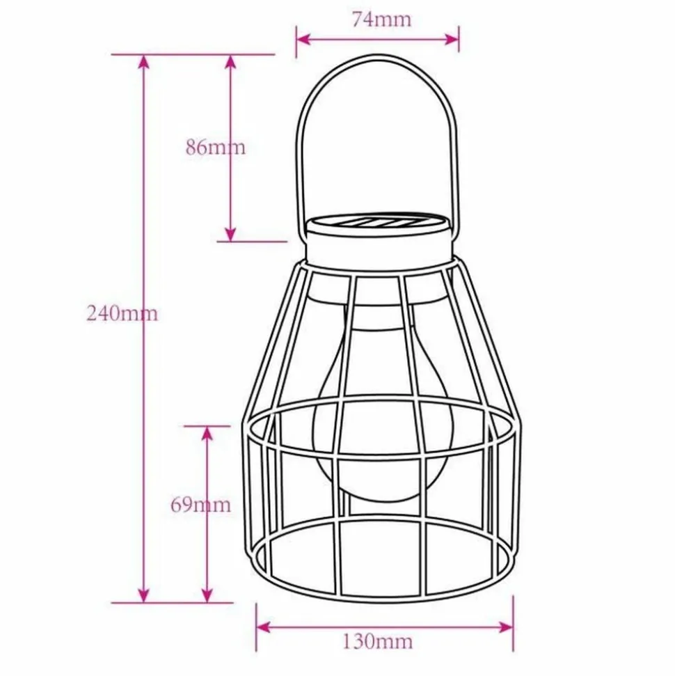 GALIX - Lampe de table solaire galix - metal finition cuivré - 7 led blanches - 0,042 w - 8 heures d'éclairage