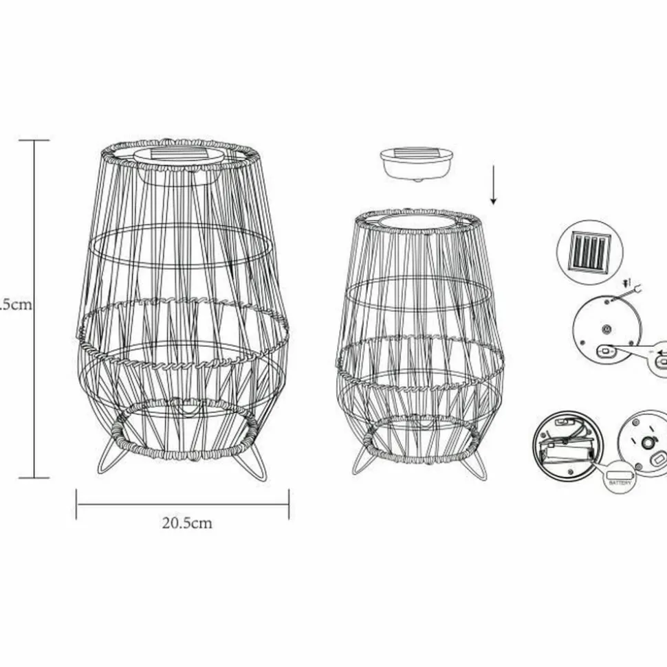 GALIX - Lampe solaire décorative à filament blanc chaud 30 cm - galix