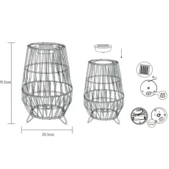 GALIX - Lampe solaire décorative à filament blanc chaud 30 cm - galix