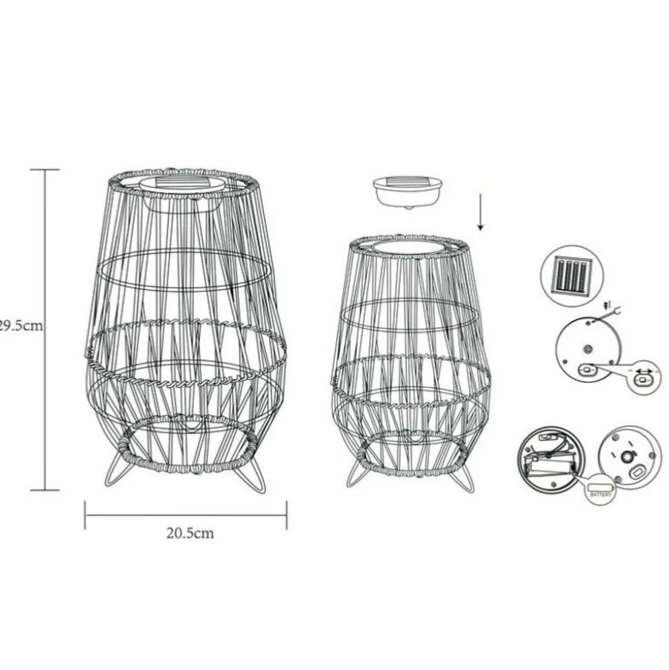 GALIX - Lampe solaire décorative à filament blanc chaud 30 cm - galix