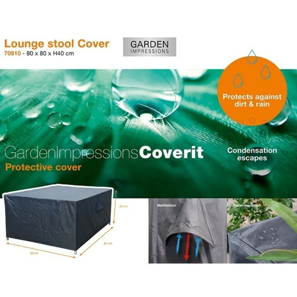GARDEN IMPRESSIONS - Housse coverit pour pouf de jardin 77x77xh40 - garden impressions