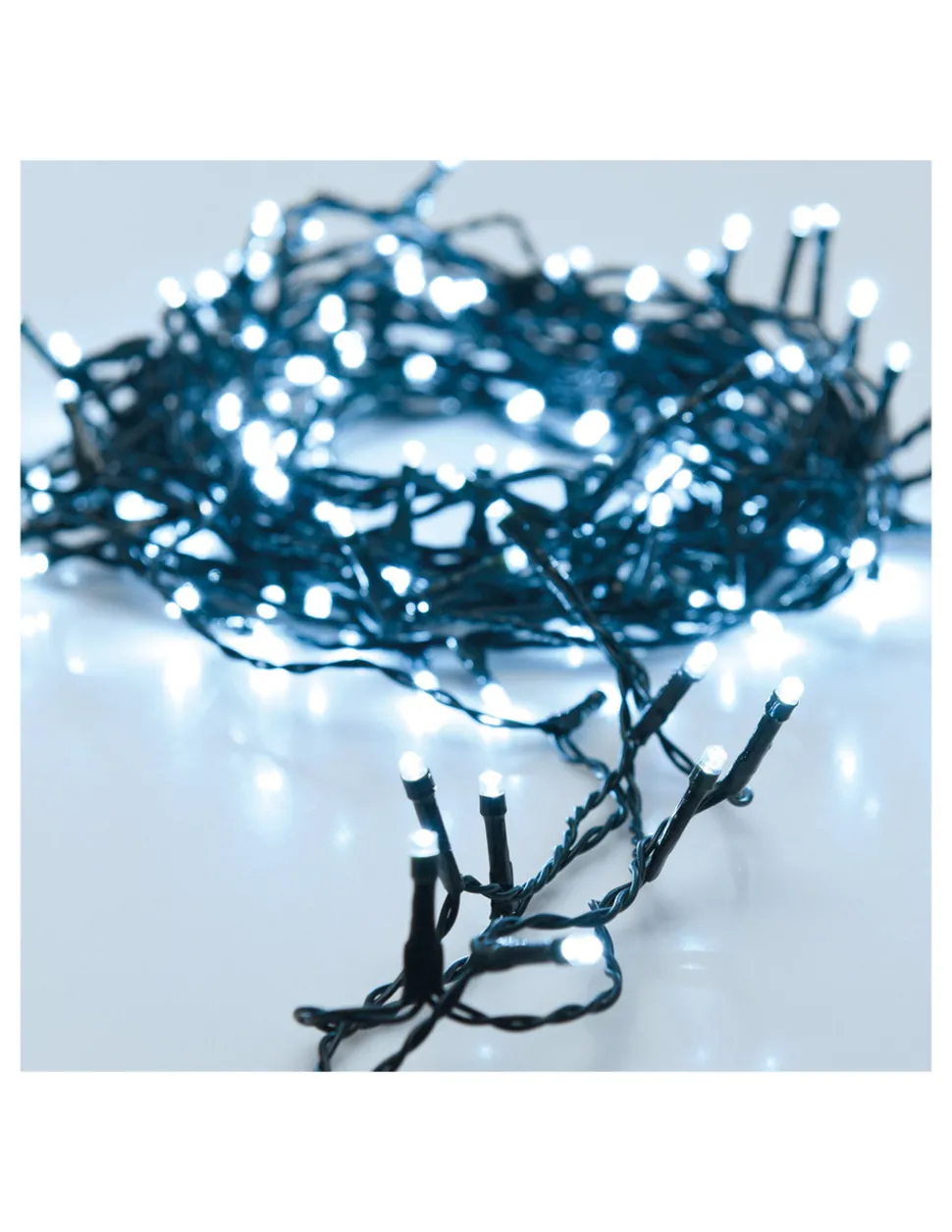 GÉNÉRIQUE - Guirlande à piles câble vert 24 leds blanch froid ip44 multif. 2,30m