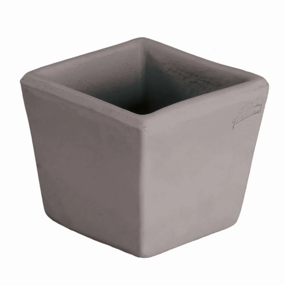 GOICOECHEA - Carré Lisse en terre cuite grise L. 12 x l. 12cm