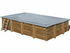 GRE - Bâche d'hivernage pour piscine bois rectangulaire mint 10,10 x 4,18 m