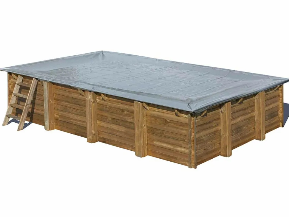GRE - Bâche d'hivernage pour piscine bois rectangulaire mint 10,10 x 4,18 m
