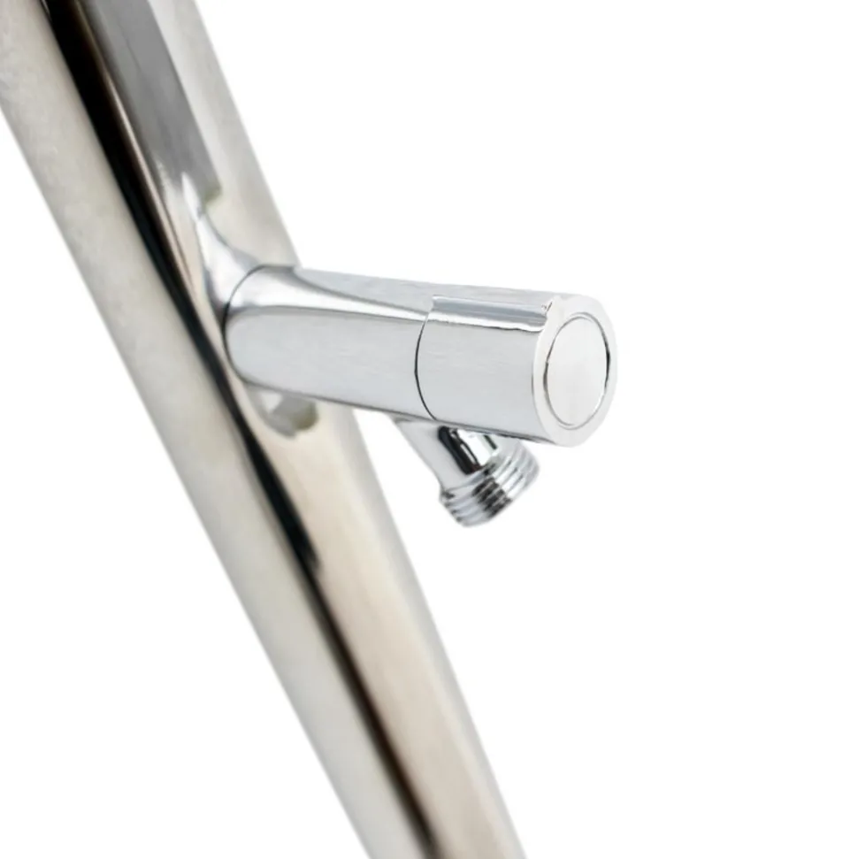 GRE POOLS - Douche de jardin en acier inoxydable avec lave-pied