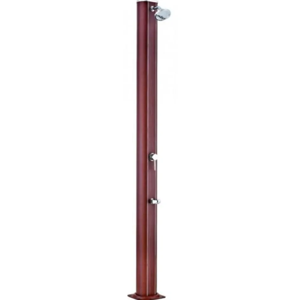 GRE POOLS - Douche solaire aluminium carrée aspect bois 32 litres