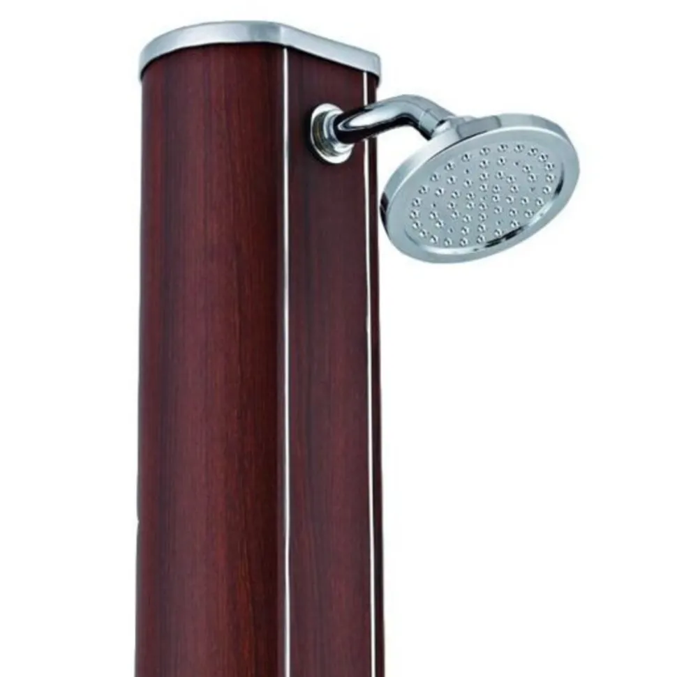 GRE POOLS - Douche solaire aluminium carrée aspect bois 32 litres