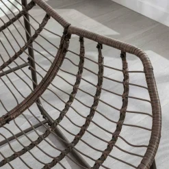 GUTENT - Chaise à bascule d'extérieur, chaise à bascule en osier surdimensionnée pour patio, terrasse, blanche