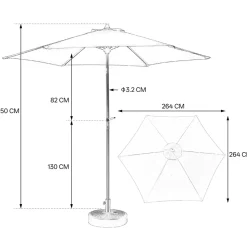 GUTENT - Parasol à manivelle,grand parapluie double face pour l'extérieur,bleu marine