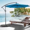 GUTENT - Parasol à manivelle,grand parasol double face rectangulaire,bleu
