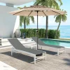 GUTENT - Parasol à manivelle,parasol extérieur double face rectangle grand,kaki