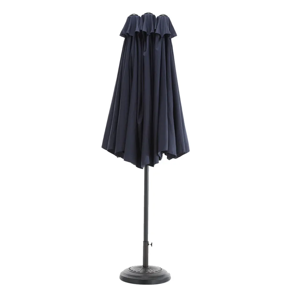 GUTENT - Parasol double face rectangulaire grand avec manivelle,bleu marine
