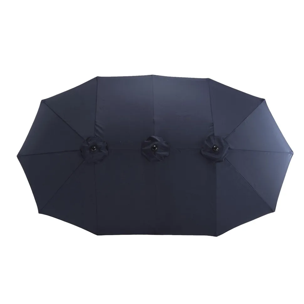 GUTENT - Parasol double face rectangulaire grand avec manivelle,bleu marine