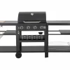 HABITAT ET JARDIN - Barbecue à gaz cuisine d'extérieur - 12 kw - 4 brûleurs - noir