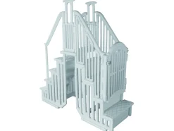 HABITAT ET JARDIN - Escalier double pour piscine " bruno " avec porte de sécurité pour enfant