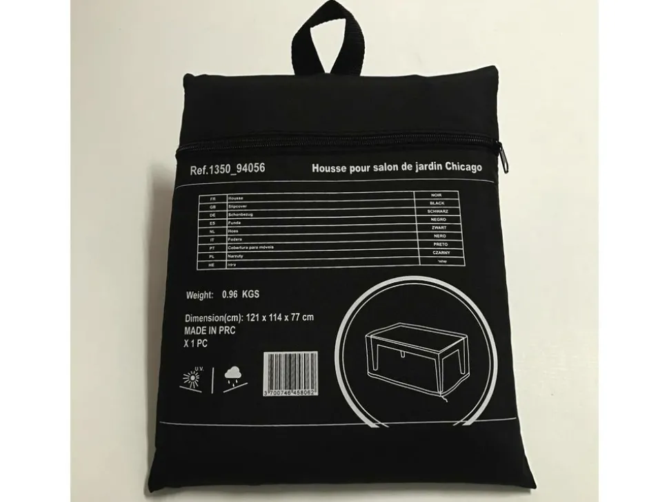 HABITAT ET JARDIN - Housse de protection pour salon de jardin - 121 x 114 x 77 cm - noir