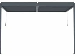 HABITAT ET JARDIN - Pergola bioclimatique adossée avec led "windsor" - 3 x 4 m - anthracite