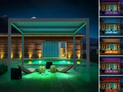 HABITAT ET JARDIN - Pergola bioclimatique électrique avec led