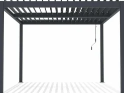 HABITAT ET JARDIN - Pergola bioclimatique avec led "windsor premium" en aluminium 3 x 4 - gris